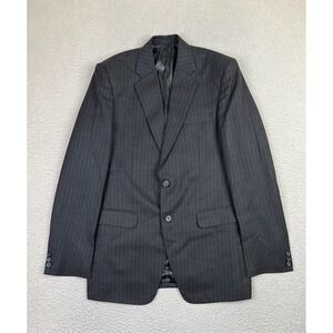 Stile Blazer Mens 42L Charcoal Pinstripe Two Button Side Vent Lined Notch Lapel